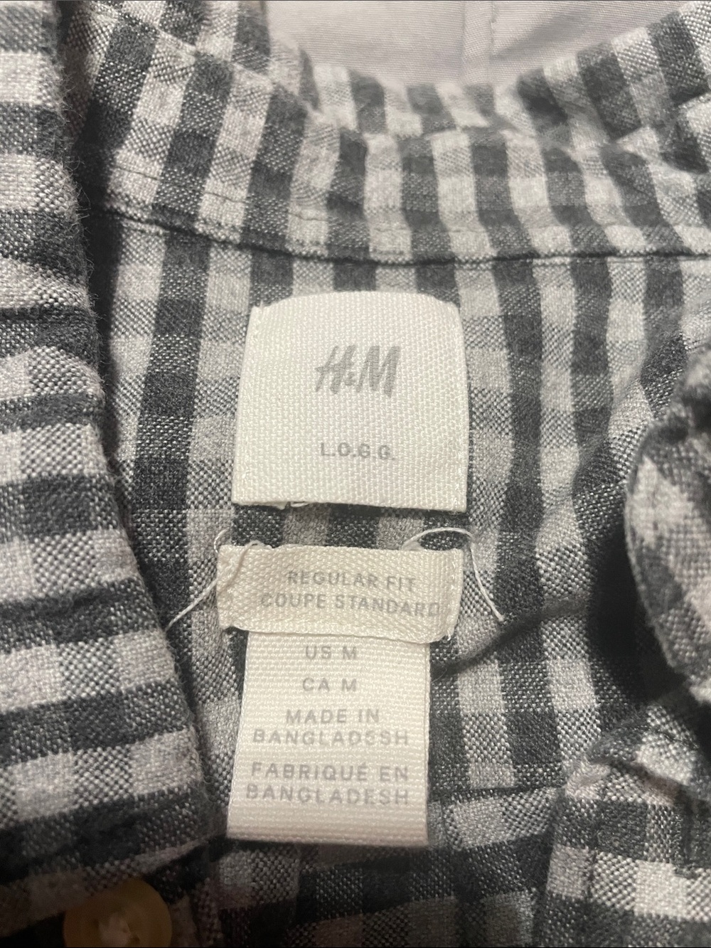 H&M Men’s Black and White Check Dress Shirt